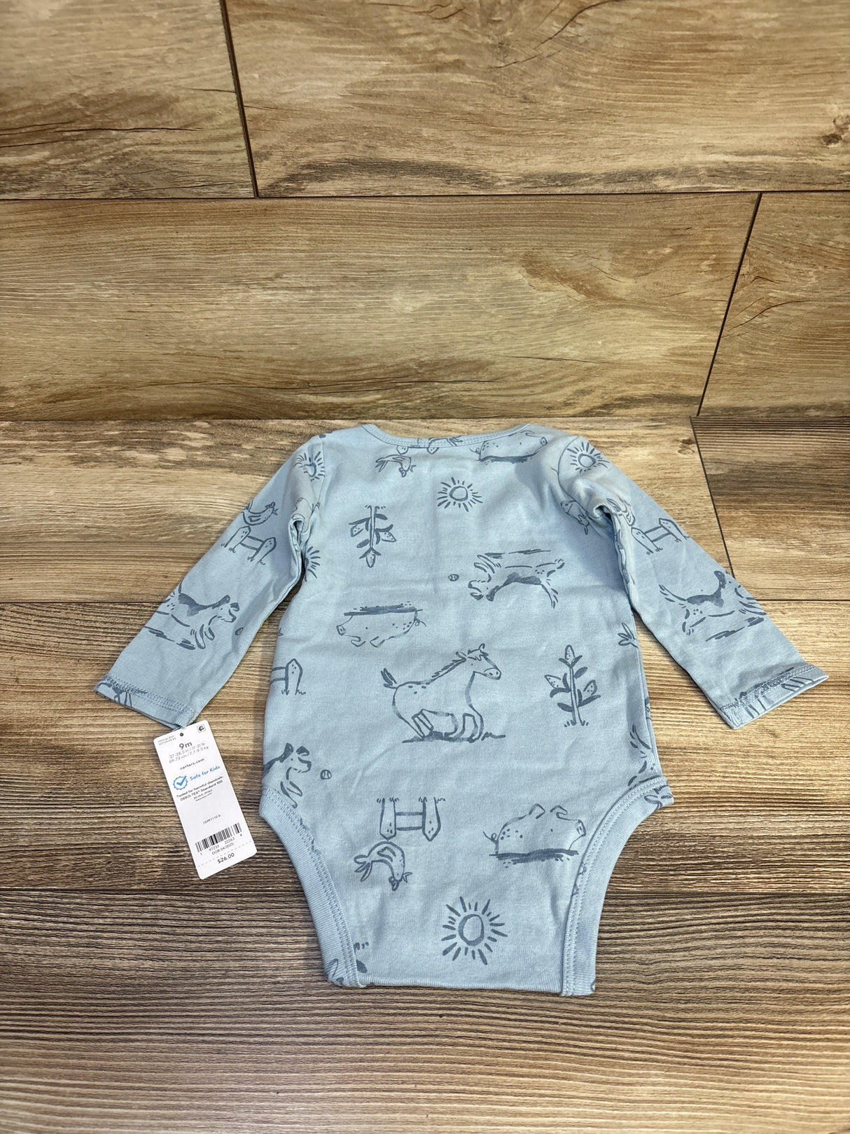 NEW Carter's Henley Long Sleeve Bodysuit Blue sz 9m
