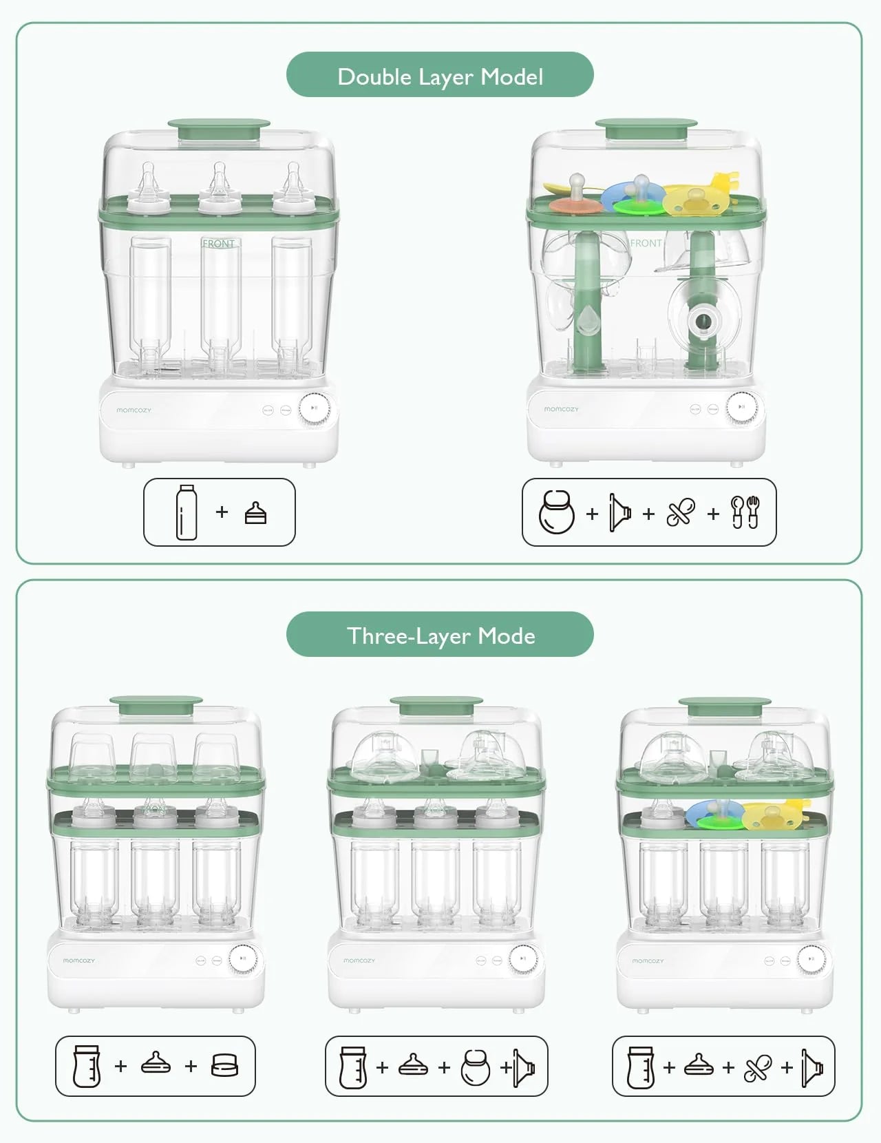 NEW Momcozy 3-Layers Large Capacity Bottle Sterilizer and Dryer