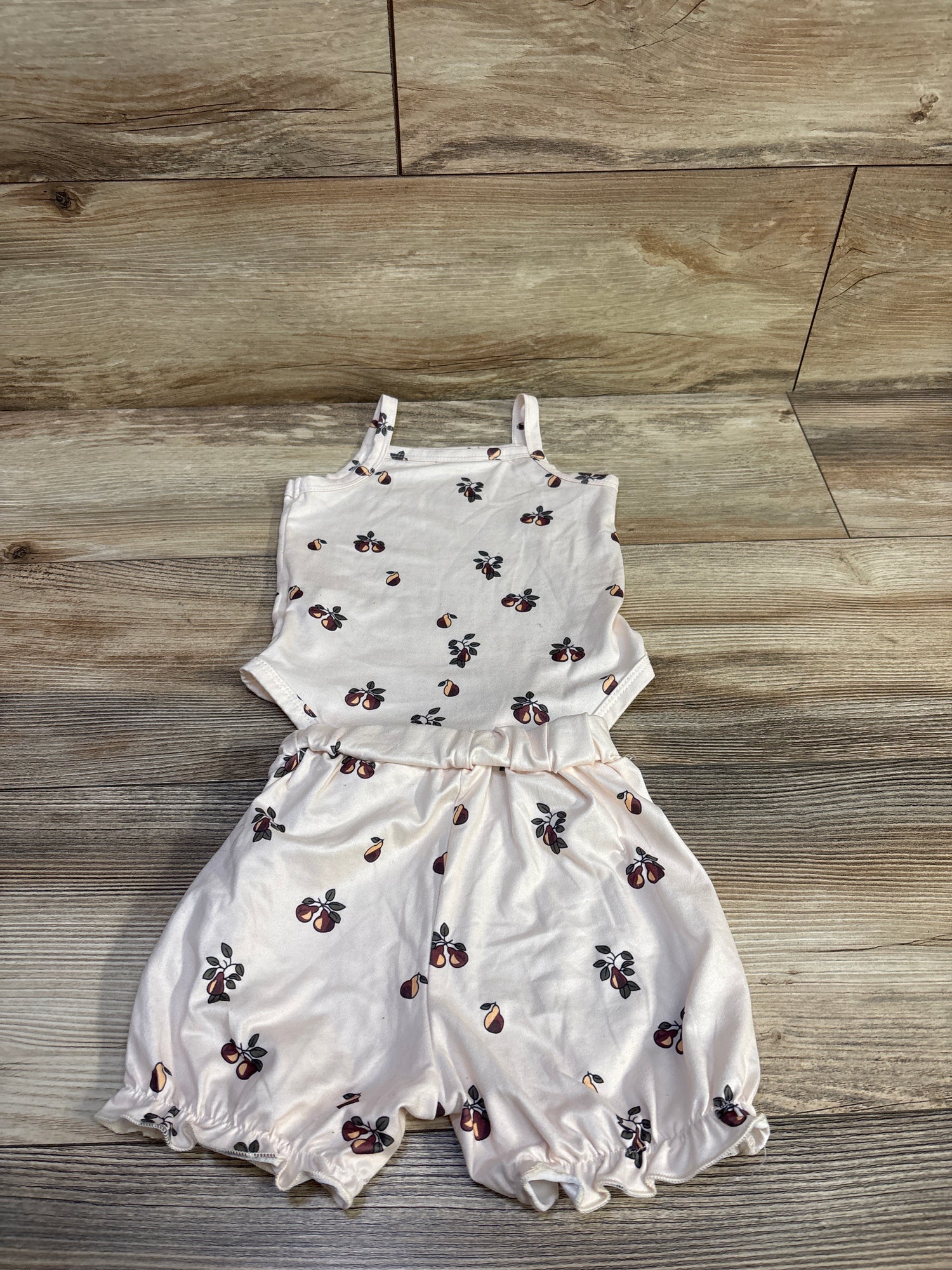 Shein 2pc Tank Bodysuit & Shorts Set Ivory sz 6-9m