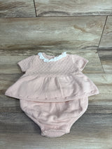 Shabby Chic Knit Collared Bodysuit Dress Pink sz 12m