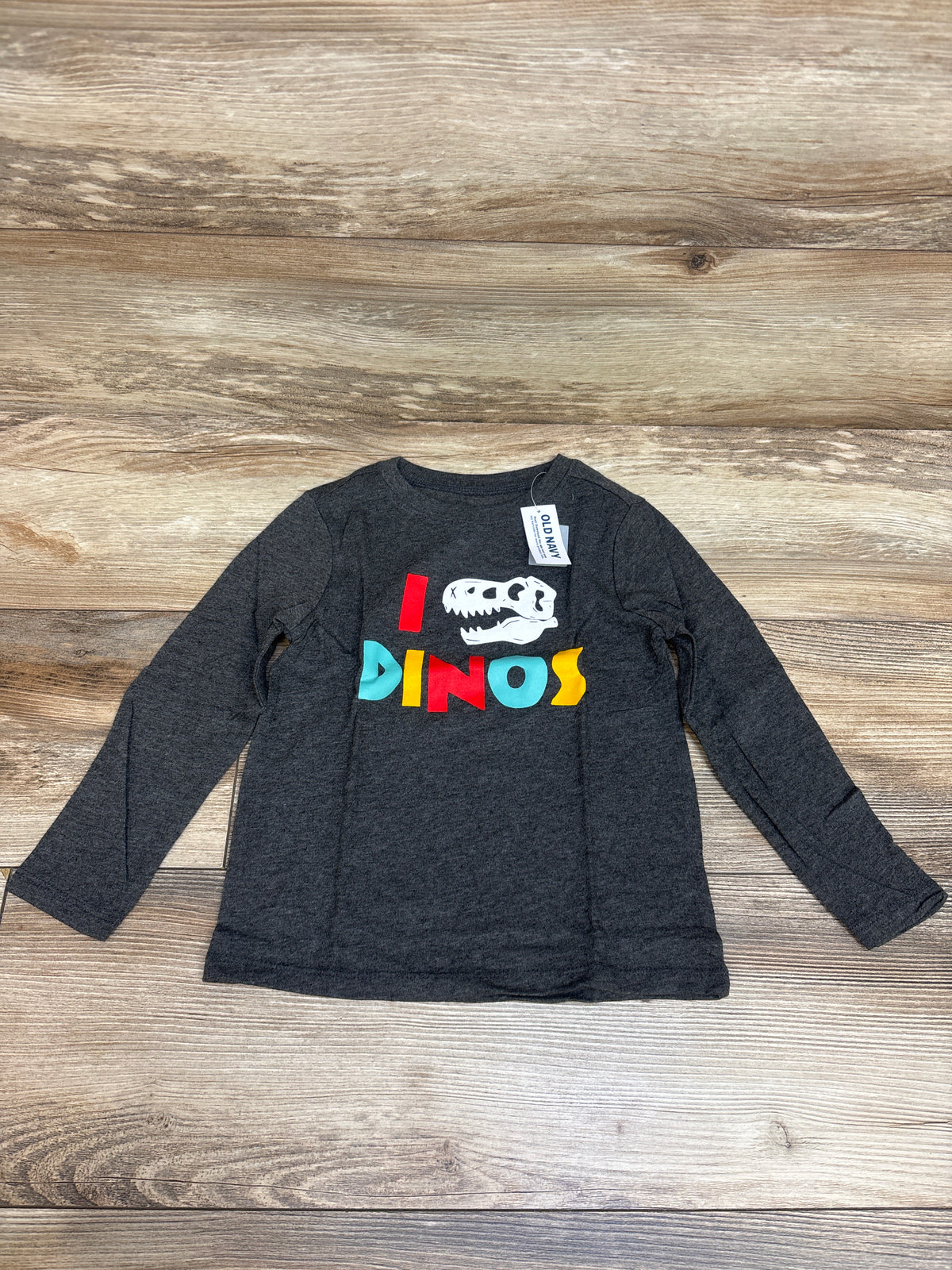 NEW Old Navy Dinos Long Sleeve Shirt Grey sz 4T