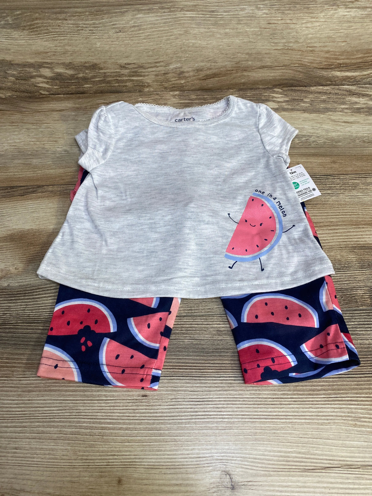 NEW Just One You 3pc Watermelon Pajama Set Grey sz 12m