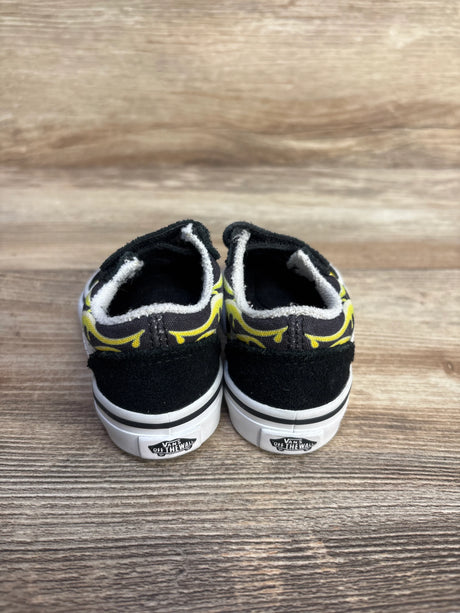 Vans Flame Velcro Strap Sneakers Black sz 2.5 - Me n Mommy To Be