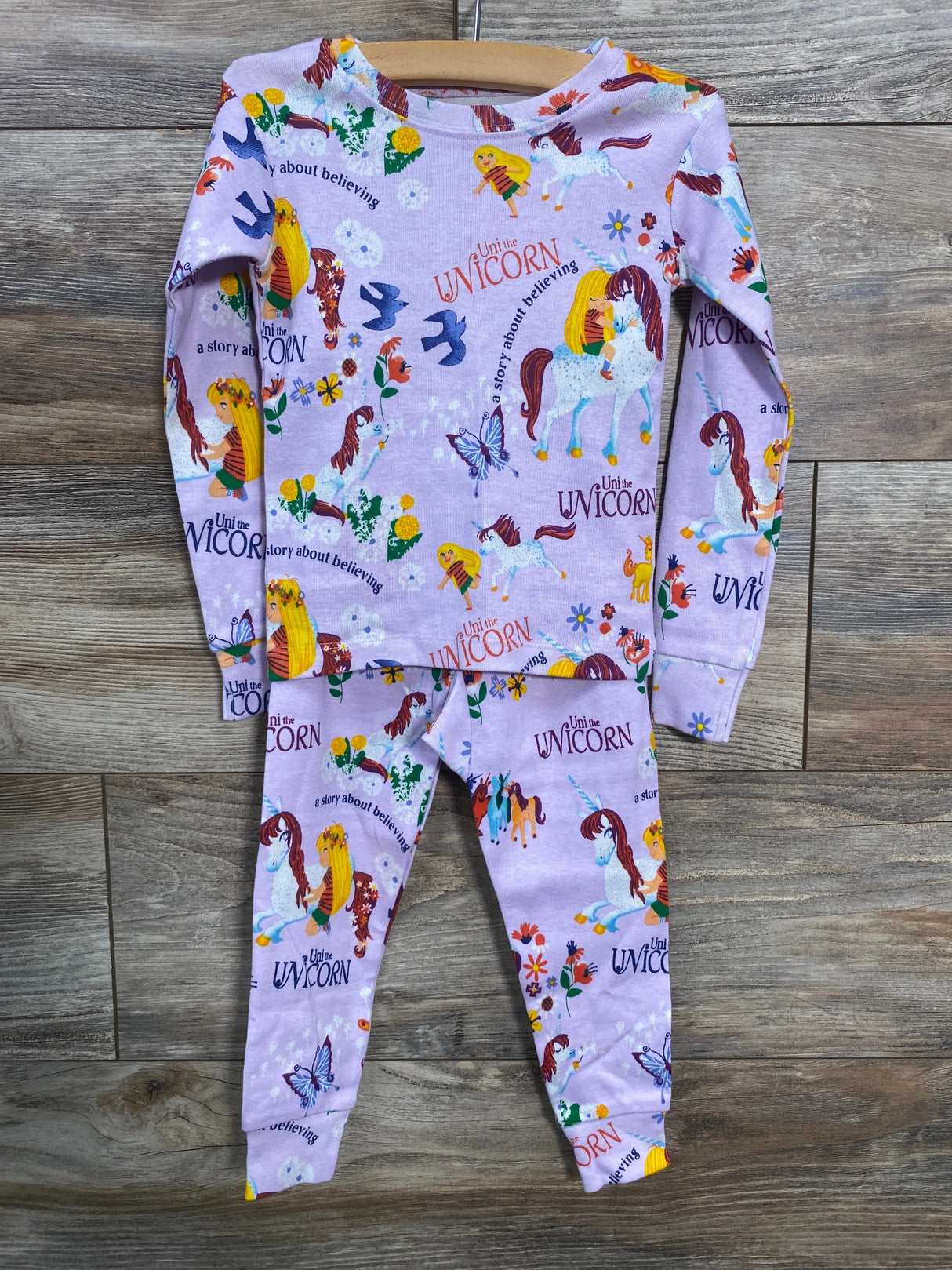 Books To Bed Purple Uni the Unicorn Pajama Set sz 2T