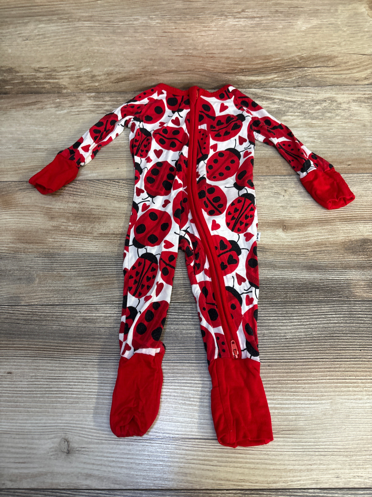 Little Sleepies Love Bug Zippy Red sz 0-3m