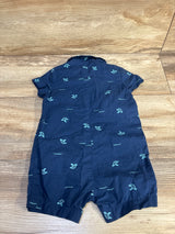 Child Of Mine Turtle Polo Romper Navy sz 6-9m