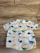 H&M Dinosaur Button-Up Shirt White sz 3T