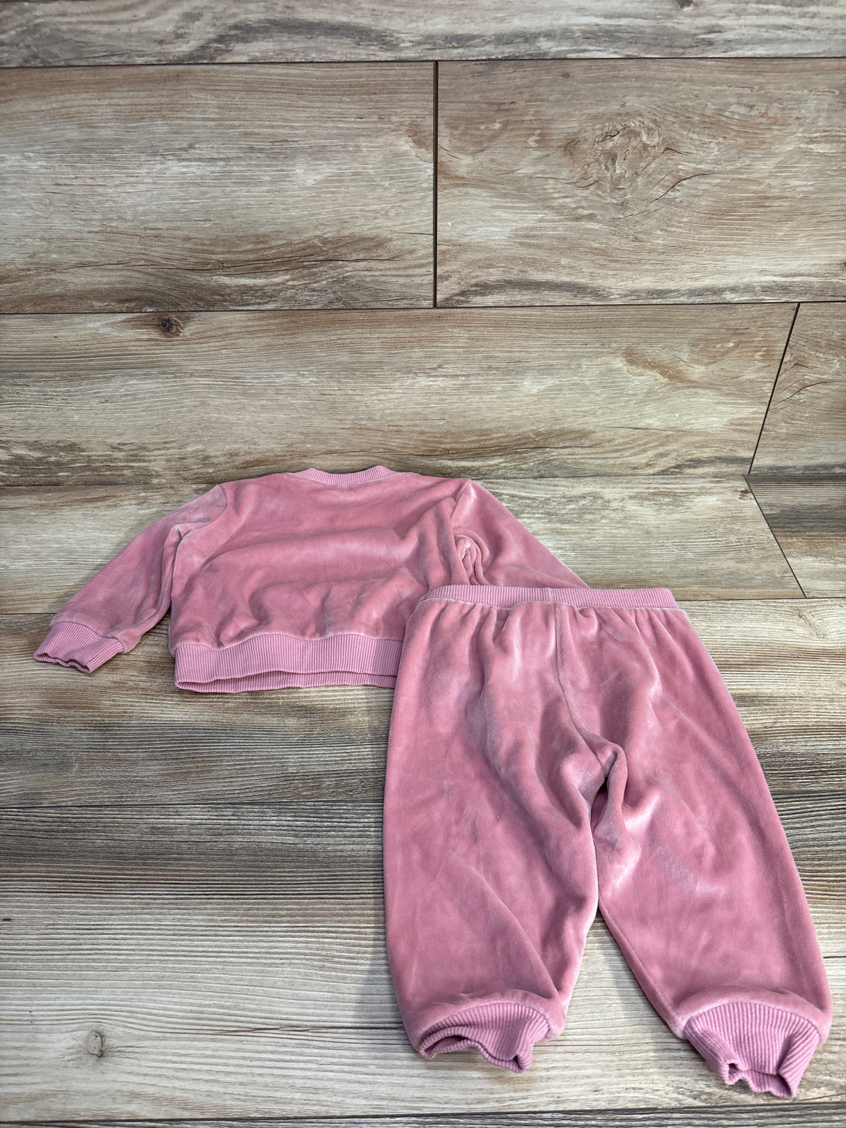 Charlotte & Star Velour 2pc Sweat Set Pink sz 6-9m