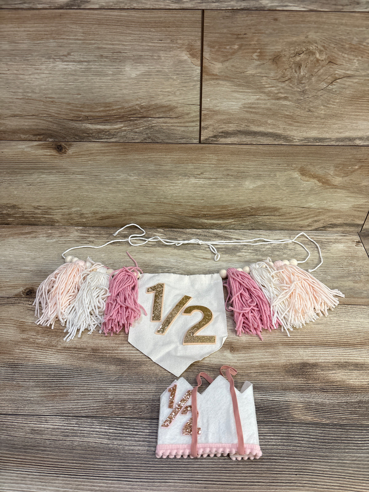 Patrdio 1/2 Birthday Banner & Crown Set