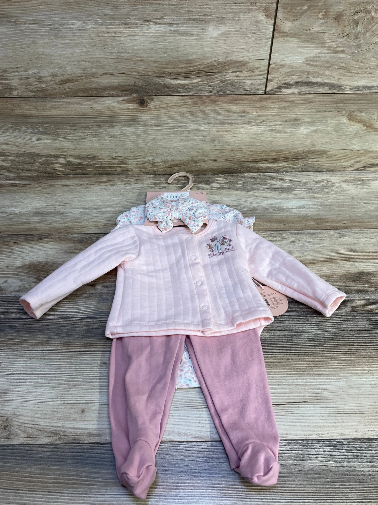 NEW Floral Threads 4pc Set Pink sz 6-9m