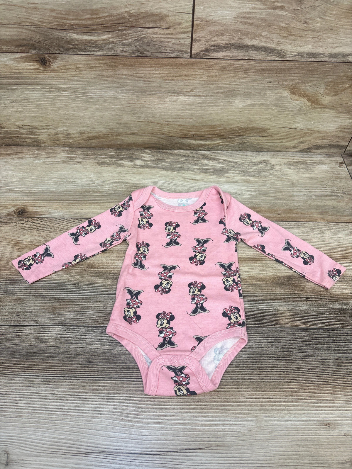 Disney Baby Minnie Mouse Long Sleeve Bodysuit Pink sz 0/3m