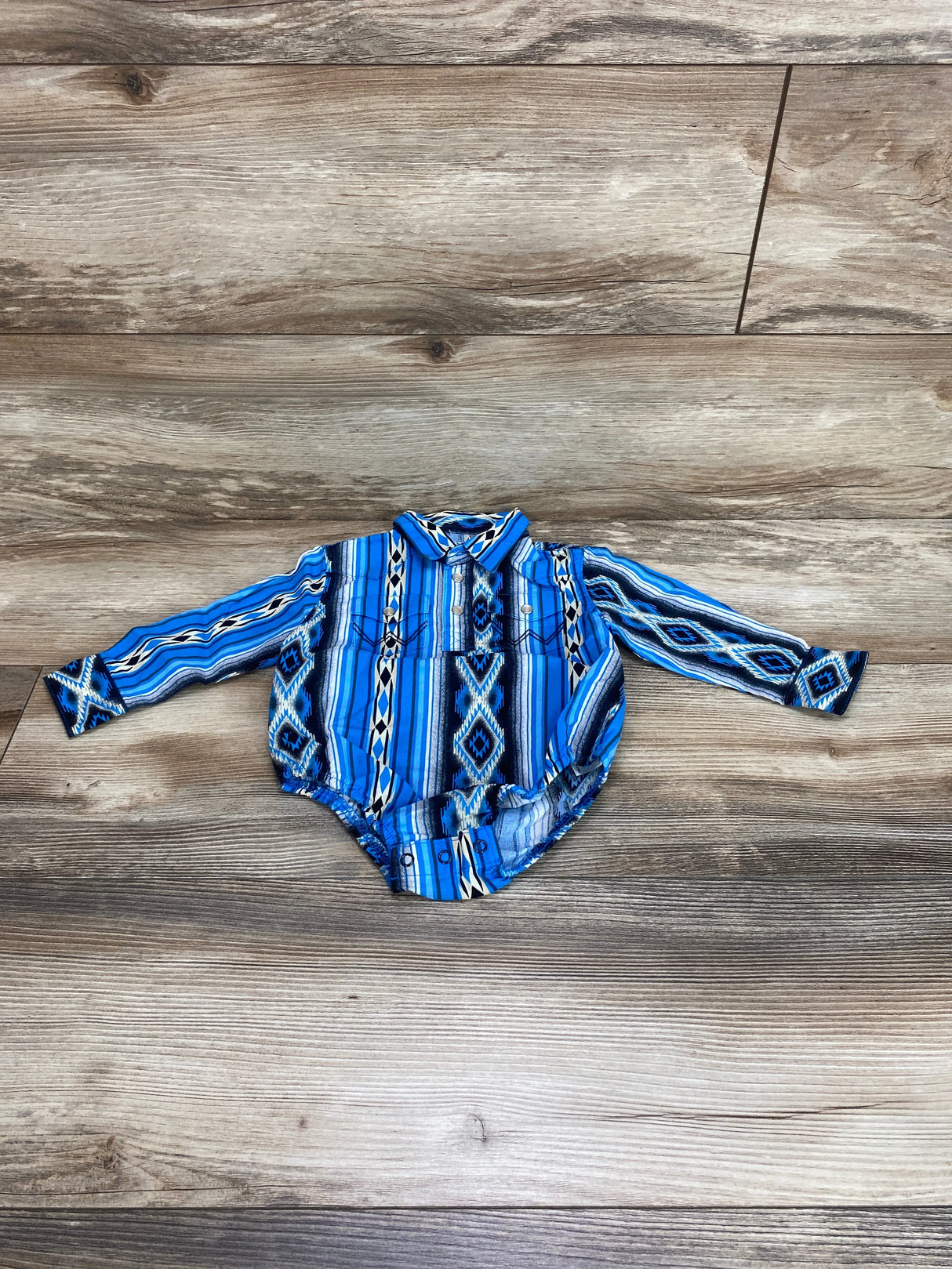 Wrangler Western Snap Bodysuit Blue sz 12m