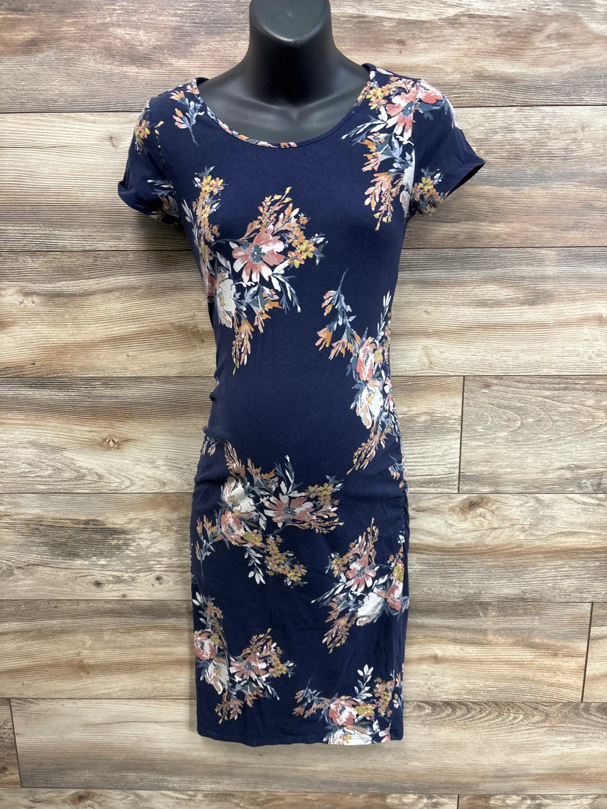 Isabel Maternity Floral Bodycon Dress Navy sz XS