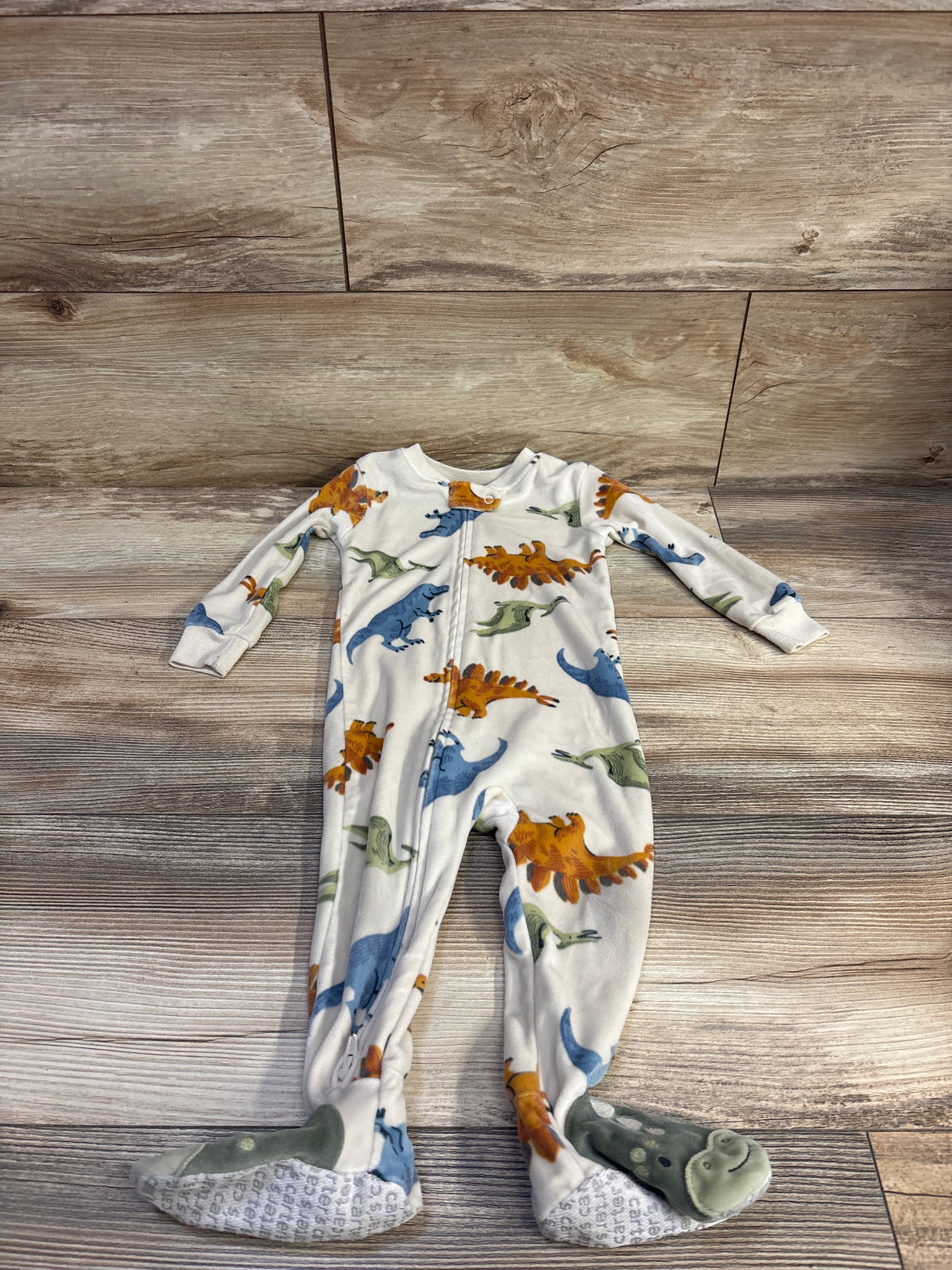 Carter's Dinosaur Blanket Sleeper Ivory sz 12m