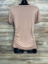 V-Neck Pocket Ruched Shirt sz Medium