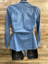 Motherhood Maternity Button Up Tunic Blue sz Small