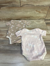 Burts Bees Baby 2pk Bodysuit Pink sz 3-6m
