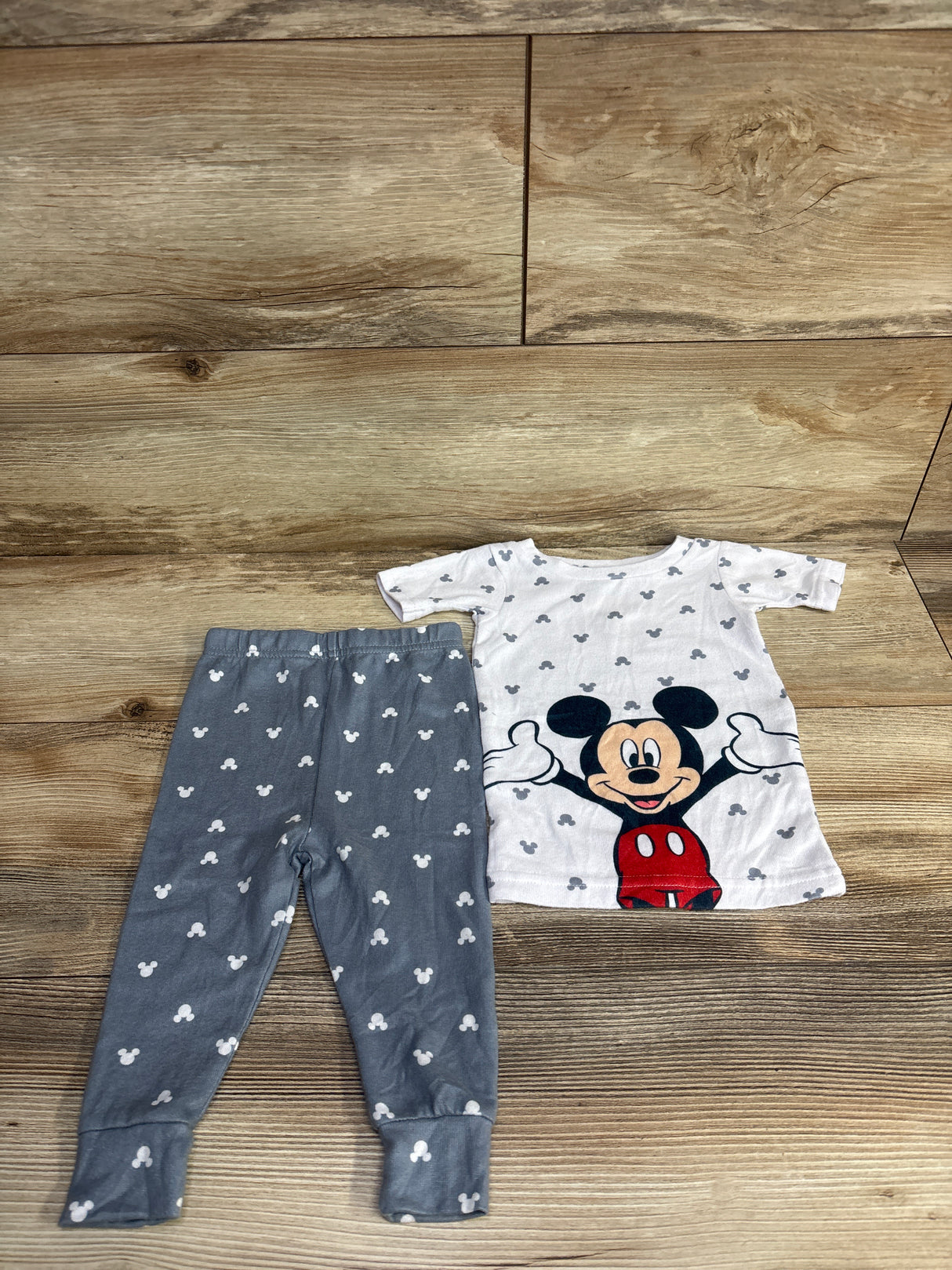 Disney Baby Mickey Mouse Pajama Set White sz 9m