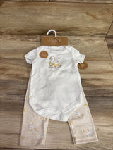 NEW Lila & Jack 3pc Duck Bodysuit, Pants, & Hat Set White sz 6-9m
