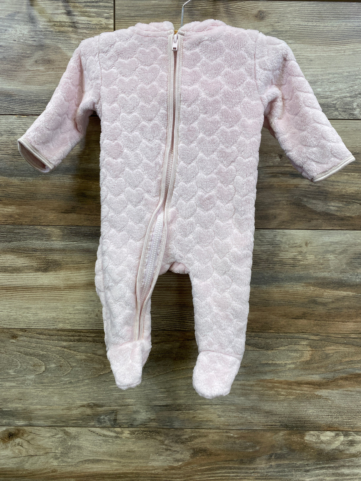 Penelope Mack Heart Print Plush Bunting Pink sz 0-3m