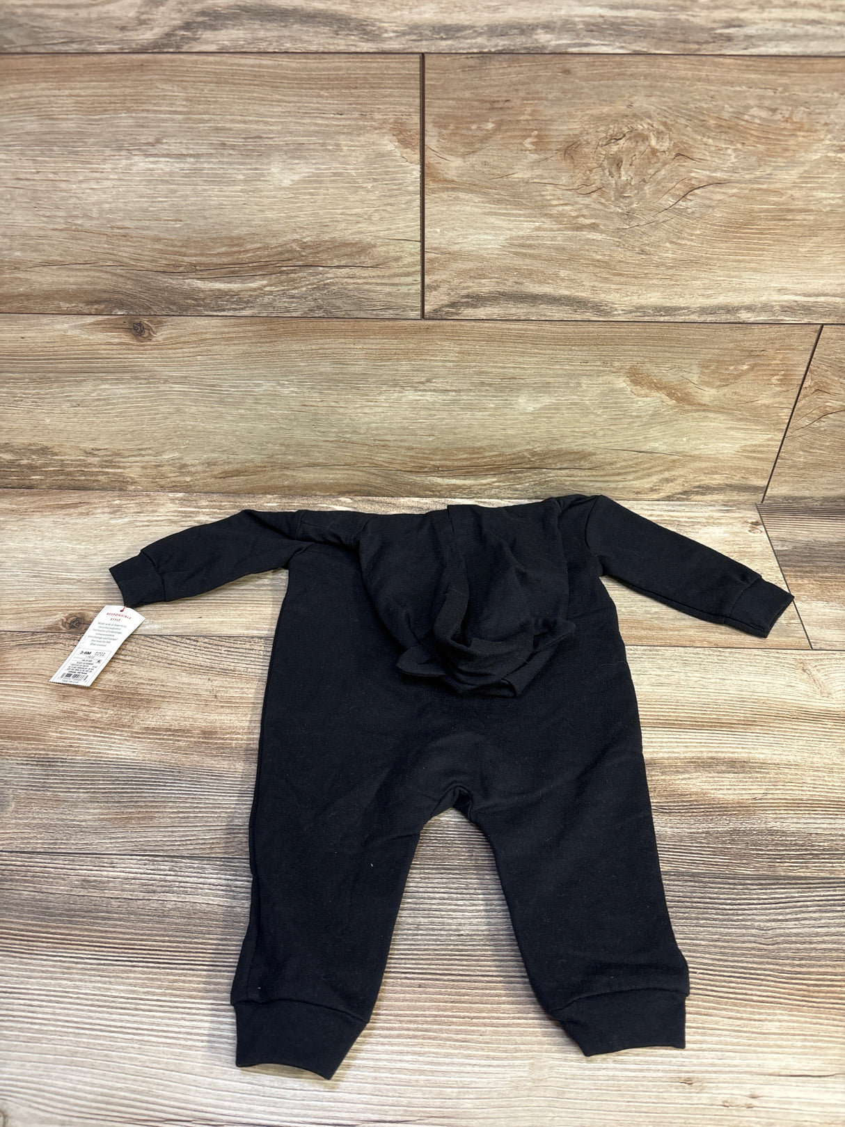 NEW Cat & Jack Halloween Cat Hooded Romper Black sz 3-6m