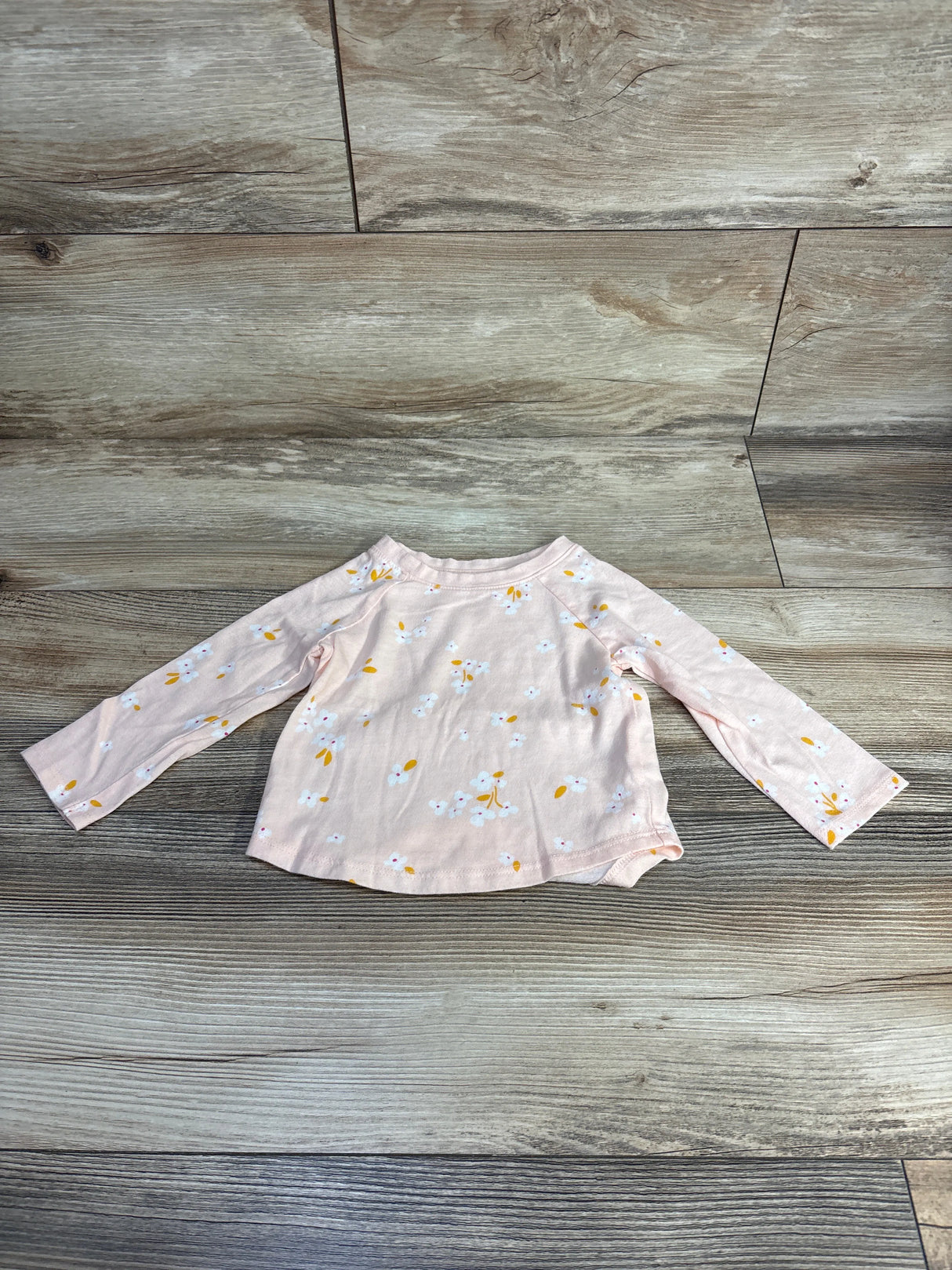 Cat & Jack Floral Long Sleeve Shirt Peach sz 12m