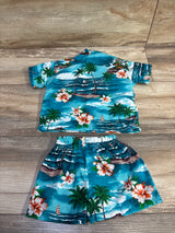 RJC 2pc Button Up Shirt & Shorts Blue sz 6m