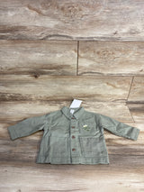 NEW H&M Organic Canvas Jacket Embroidered Pocket Green sz 9m