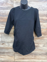 Gap Maternity 3/4 Sleeve Ruched Shirt Black sz Medium - Me n Mommy To Be