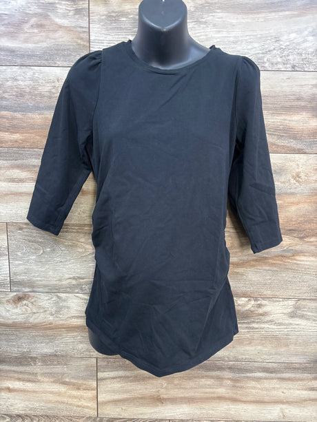 Gap Maternity 3/4 Sleeve Ruched Shirt Black sz Medium - Me n Mommy To Be