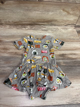 Posh P. Bamboo Sushi Twirl Skirt Bodysuit Dress Grey sz 6-12m