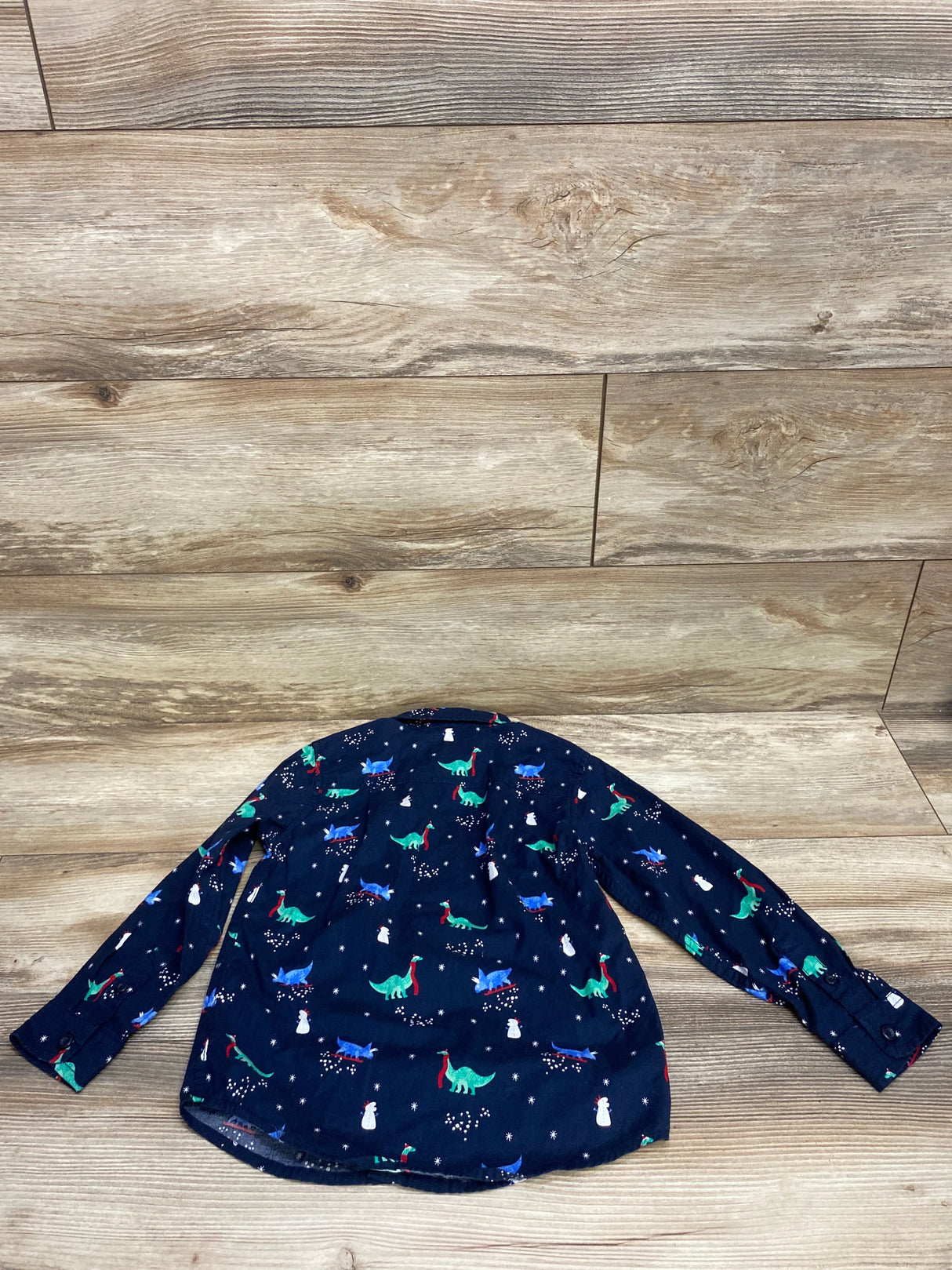 Children's Place Christmas Dino Shirt Navy sz 4T