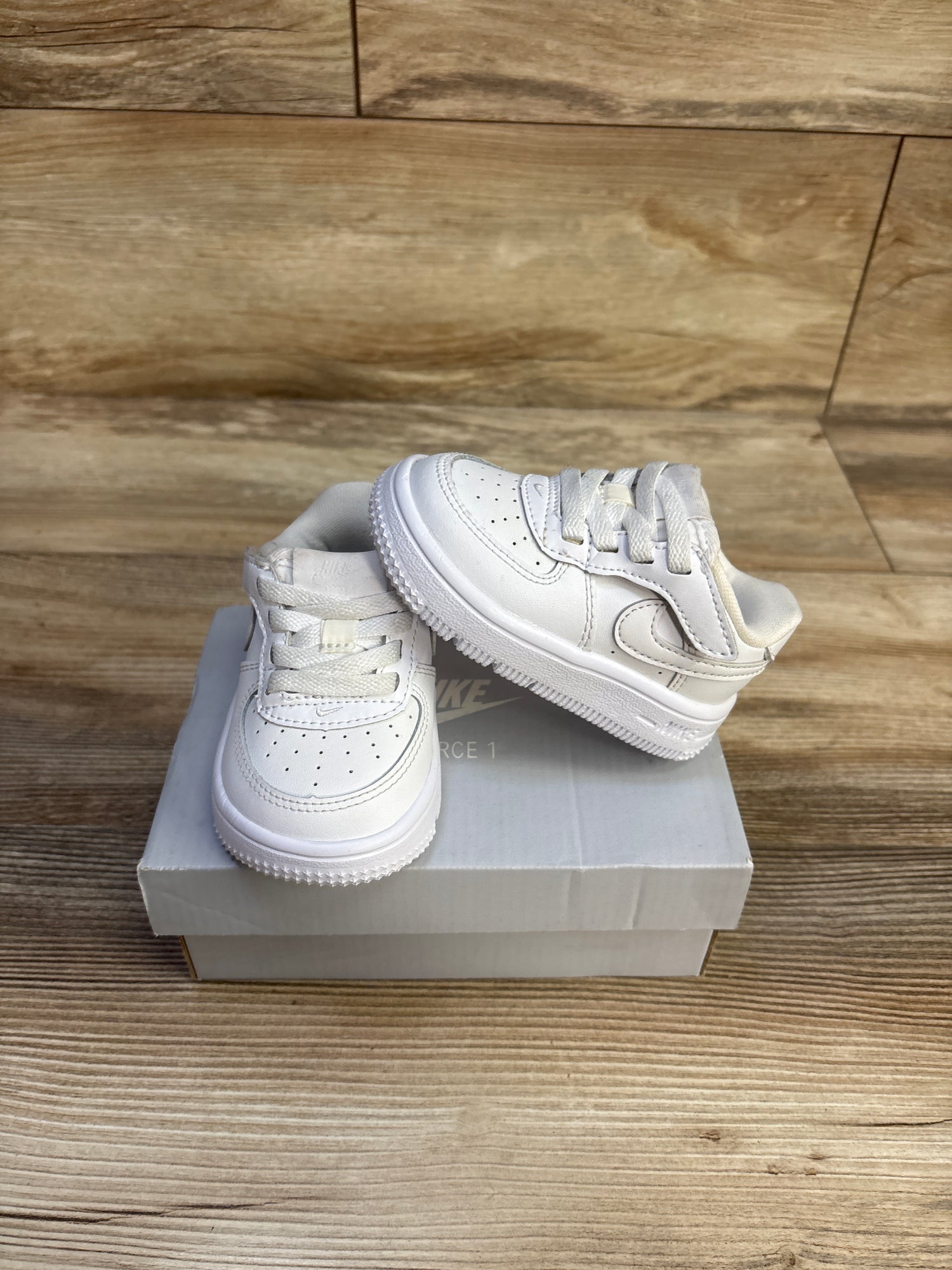 Nike Force 1 Low EasyOn TD 'Triple White' Sneakers White sz 4c