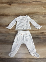 Just One You 2pc Floral Kimono Shirt Set White sz Newborn