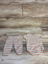 2pc Striped Bodysuit & Pants Set Brown sz 3m