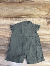 Little Planet Linen Blend Polo Shortie Romper Green sz 6m