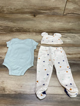 Disney Baby 3pc Mickey Mouse Bodysuit Set Green sz 3-6m