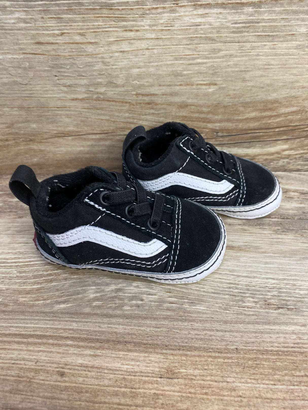 Vans Old Skool 'Black White' Crib Shoes sz 2c