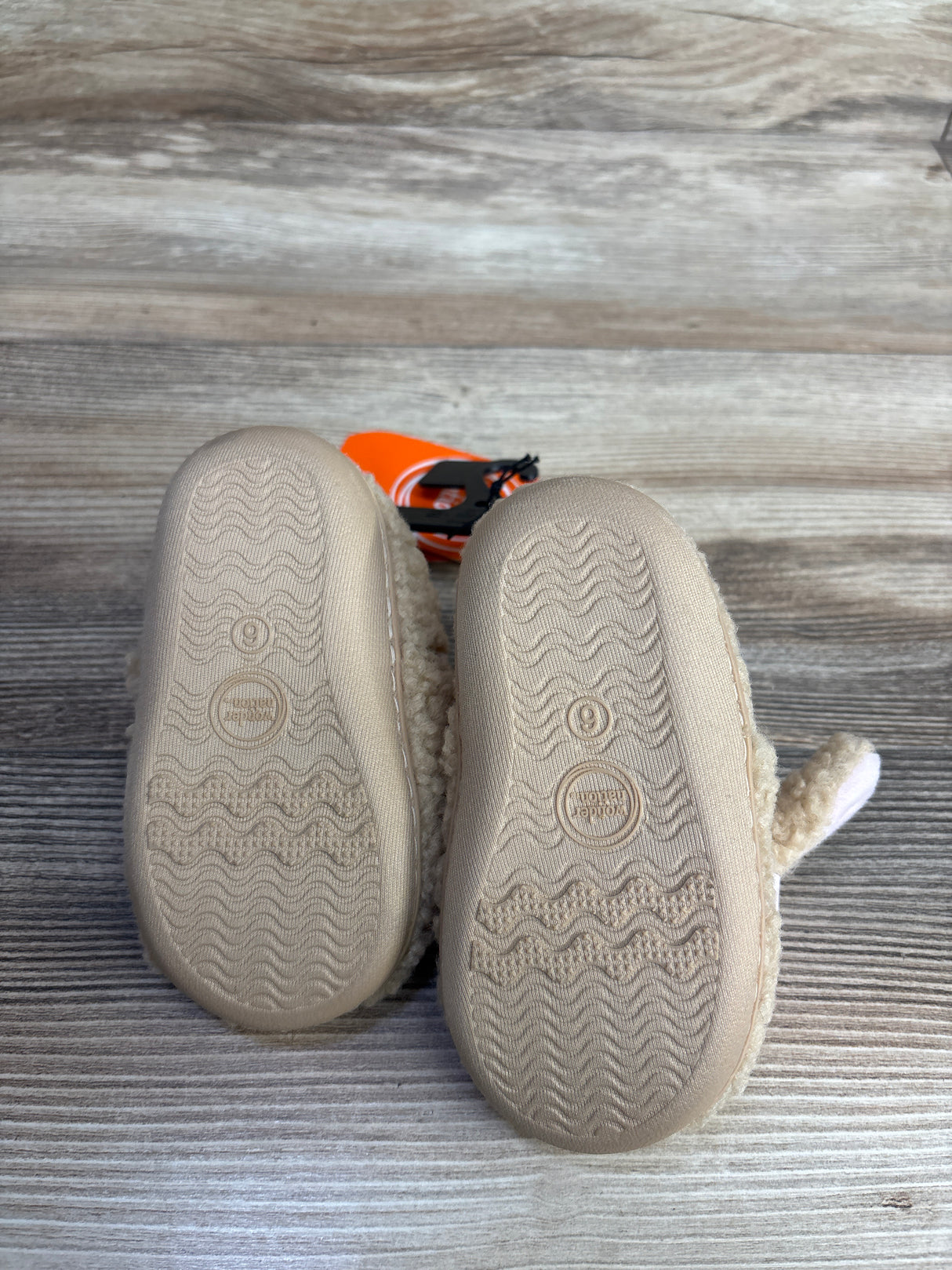 NEW Wonder Nation Sherpa Bunny Slippers Tan sz 6c