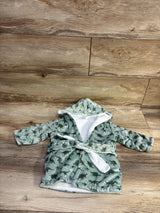 Plush Hooded Dinosaur Robe Green sz 0-9m