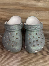Crocs Classic Clogs Glitter Silver sz 8c