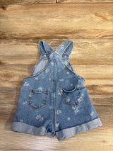 Wonder Nation Denim Floral Shortalls Blue sz 18m
