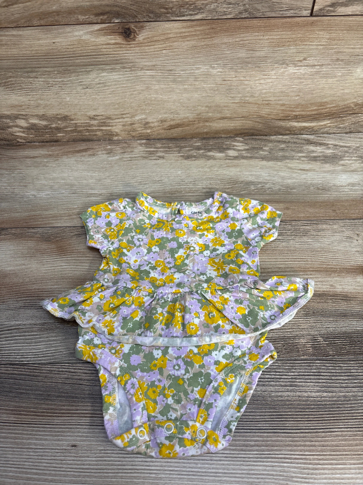 Carter's Floral Skirted Bodysuit Green sz 3m