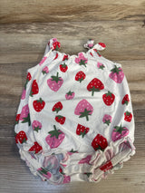 Old Navy Strawberry Print Bubble Romper White sz 18-24m