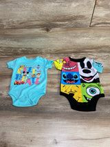 Disney 100 2pk Bodysuits Blue/Black sz 0-3m