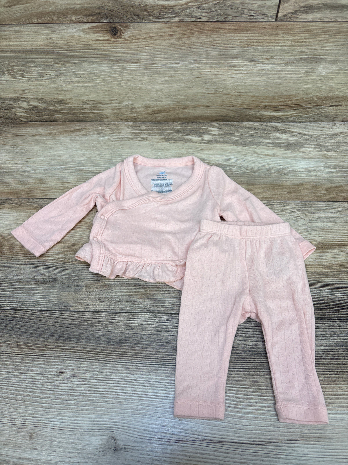 Cloud Island 2pc Ribbed Kimono Shirt & Pants Set Pink sz Newborn