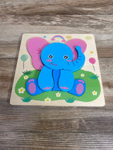 Wooden 3D Blue Elephant Puzzle