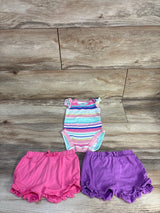 Children's Place 3pc Bodysuit & Shorts Set Pink sz 3-6m