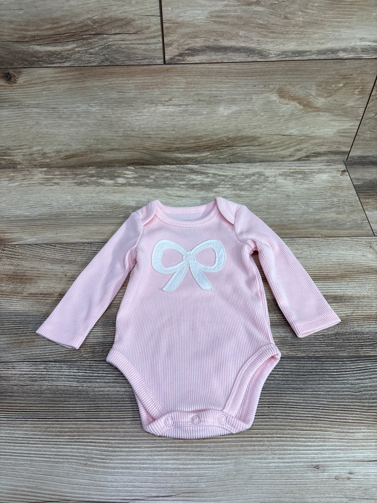 First Impressions Ribbed Long Sleeve Bodysuit Pink sz 0-3m