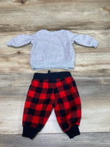 Just One You 2pc Santa Sweatshirt & Pants Grey sz 3m - Me n Mommy To Be